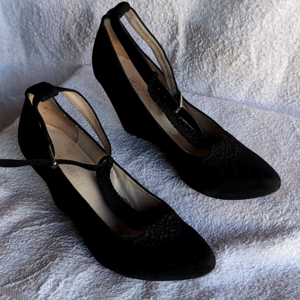 Black Suede Platform Shoe